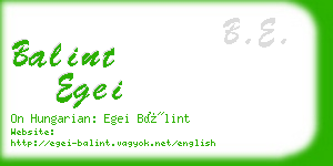 balint egei business card